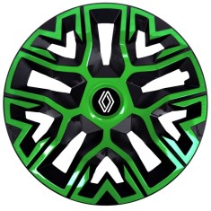 Set 4 Capace Roti 15 inchi (R15), Best Verde-Negru, Compatibile Cu Renault Nou