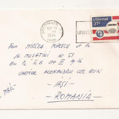 FD11 - Plic Circulat international SUA - Romania , 1976