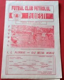 Program meci fotbal PETROLUL PLOIESTI - GAZ METAN MEDIAS (29.03.1981)