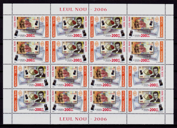 ✅RO 2006,LP 1750b , &quot;Leul Nou 2006&quot; , minicoala 16 marci/8 serii , MNH