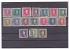 ROMANIA 1917 OCUPATIA AUSTRIACA IN ROMANIA TIMBRE AUSTRIECE POSTA DE CAMPANIE SUPRATIPAR ROSU BANI SAU LEI SERIA DE 17 VALORI DANTELAT STAMPILATE, Istorie, Nestampilat