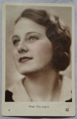Fotografie tip carte postala, Miss belgia, perioada interbelica foto