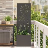 vidaXL Ghiveci de Grădină cu Panou Decorativ Negru 50 x 140 cm