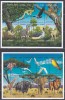 DB1 Fauna Ghana Lei Zebra Bivol Rinocer Pasari 2 MS MNH, Nestampilat