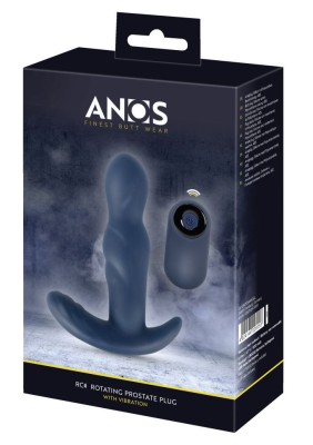 Plug anal vibrant cu varf rotativ P-spot Anos RC Rotating Prostate Plug with foto