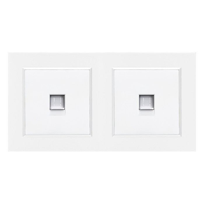 Nova dublă mufă UTP RJ-45 cu cadru alb