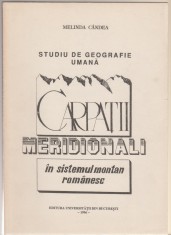 Melinda Candea - Studiu de geografie umana. Carpatii Meridionali (autograf)