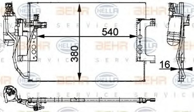 Condensator / Radiator aer conditionat MERCEDES A-CLASS (W168) (1997 - 2004) HELLA 8FC 351 301-391 foto