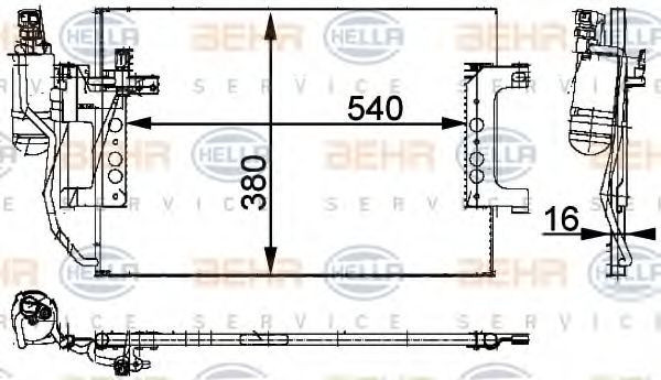 Condensator / Radiator aer conditionat MERCEDES A-CLASS (W168) (1997 - 2004) HELLA 8FC 351 301-391