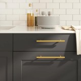 vidaXL M&acirc;nere de dulap, 10 buc., auriu, 160 mm, oțel inoxidabil