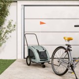 VidaXL Remorcă de bicicletă animale companie, gri, textil oxford/fier