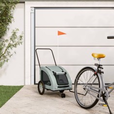 vidaXL Remorcă de bicicletă animale companie, gri, textil oxford/fier