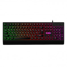 Tastatura gaming, iluminare RGB, 104 taste, cablu USB 1.5 m, negru