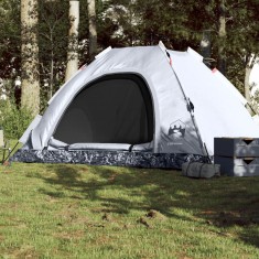 Gossi cort de camping 5 persoane, alb opac, setare rapida, tesatura
