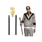 Baston Pimp cu Semn Dollar, 3 Piese, 76 cm