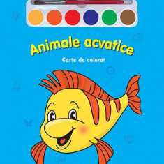 Miracolul culorilor. Animale acvatice (carte de colorat + acuarelă + pensulă) - Board book - *** - Prut