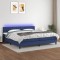 vidaXL Pat cu arcuri, saltea și LED, albastru, 200x200 cm, textil 3133427