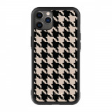 Husa iPhone 11 Pro Max - Skino Houndstooth, textil negru bej