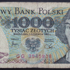 Bancnota 1000 ZLOTI / ZLOTYCH - POLONIA anul 1982 * cod 50