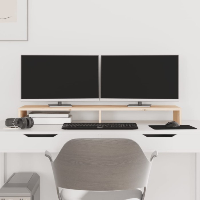 Suport pentru monitor, 100x27x10 cm, lemn masiv de pin