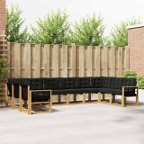 vidaXL Set de canapele de exterior cu pernă 10 pcs Alb și negru 3389914
