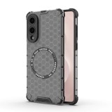 Husa transparenta Samsung Galaxy S25 Edge Techsuit HoneyComb Shield MagSafe, negru