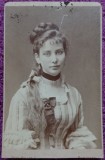 Fotografie tip CDV, tanara din Ungaria, inceput de secol XX