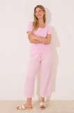 women&#039;secret set de pijama de bumbac culoarea roz, bumbac, 3599221