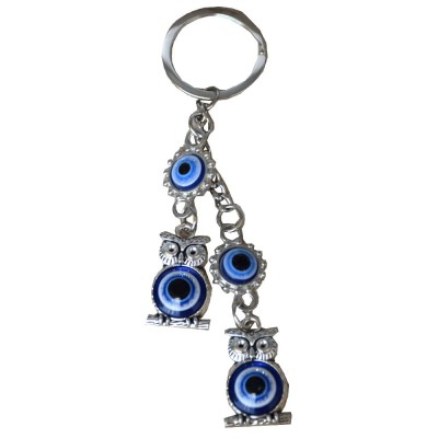 Amuleta Feng Shui tip breloc pentru protectie si noroc, model cu 2 bufnite foto