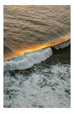 Tablou Canvas, "&Icirc;mbrățișarea apusului pe valuri", Valuri, Apus, Aur, Spumă, Mare, Lumină, Reflexie, Ocean, Natură, Calm, 26 x 39 cm, CMCLASS