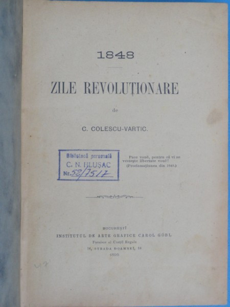 1848 zile revolutionare - C. Colescu Vartic