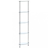 VidaXL Raft cu 5 niveluri transparent, 30x30x130 cm, sticlă securizată