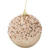 Glob Crăciun, Spumă, Paiete, Mărgele, Glitter, Bej, Diametru 9cm, Oem