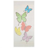Perdea usa bambus vidaXL 90x200cm, protectie insecte, multicolor, silentioasa, design fluturi