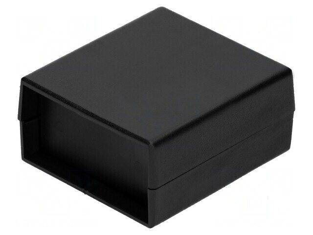 Carcasă ABS neagră cu panou 67mm x 74mm x 36mm