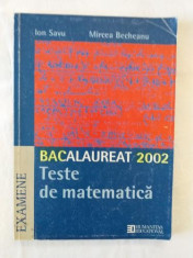 Bacalaureat 2002 - Teste de Matematica foto