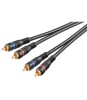 Cablu audio STEREO 2x RCA 0.2m tata-tata dublu ecranat OFC Goobay