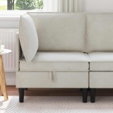 vidaXL Sofa cu Depozitare Crem Catifea 42027084