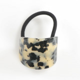 Elastic negru de par cu model animal print