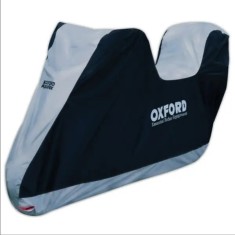 Husa scutere-motociclete exterior Oxford Aquatex (gri-negru) - marime: L - waterproof (pentru modele echipate cu parbriz si cutie)
