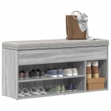 VidaXL Bancă de pantofi, gri sonoma, 102x30,5x45 cm, lemn prelucrat