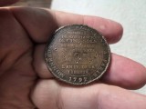 Medalie vintage franceza de 5 soli 1792