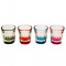 Set 4 pahare shot Asda, sticla, cu model, 4x36 ml, Multicolor