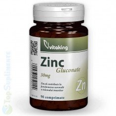 Zinc gluconat 90tab. (oase, muschi, imunitate, fertilitate) Vitaking foto