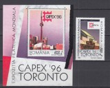 ROMANIA 1996 LP 1411 LP 1412 EXPOZITIA FILATELICA MONDIALA CAPEX MNH