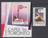 ROMANIA 1996 LP 1411 LP 1412 EXPOZITIA FILATELICA MONDIALA CAPEX MNH, Nestampilat