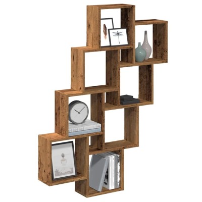 vidaXL Raft de perete cub, lemn vechi, 90x15x119,5 cm, lemn prelucrat 856596 foto