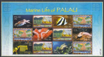 Palau - FAUNA MARINA din PALAU - Bloc - MNH foto