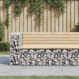Cumpara ieftin Bancă de grădină design gabion, 122x71x65,5 cm, lemn masiv pin