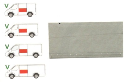 Segment reparatie panou lateral Mercedes Sprinter 209-524 07.2006-10.2013, Vw Crafter (2e) 12.2005-2017 , partea Stanga, Superioara , Metal,Segment L foto